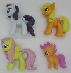 Size: 779x802 | Tagged: safe, applejack, fluttershy, rarity, scootaloo, g4, female, irl, photo, toy
