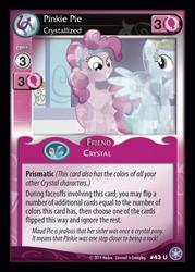 Size: 372x520 | Tagged: safe, enterplay, pinkie pie, rainbow dash, crystal pony, pony, g4, my little pony collectible card game, the crystal games, card, ccg, crystallized