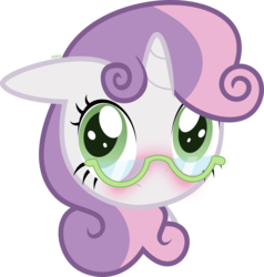 Size: 1678x1760 | Tagged: safe, artist:xebck, sweetie belle, g4, adorkable, blushing, cute, diasweetes, dork, female, glasses, portrait, simple background, solo, transparent background, vector