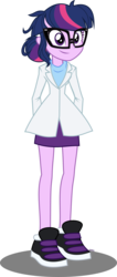 Size: 1026x2410 | Tagged: safe, artist:xebck, sci-twi, twilight sparkle, equestria girls, g4, my little pony equestria girls: rainbow rocks, adorkable, cute, dork, female, science, scientist, simple background, sneakers, solo, transparent background, twiabetes, vector