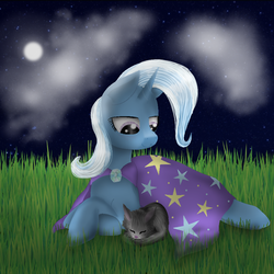 Size: 900x900 | Tagged: safe, artist:chanceyb, trixie, cat, pony, unicorn, g4, female, mare, solo