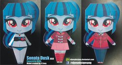 Size: 1024x550 | Tagged: safe, artist:eljoeydesigns, sonata dusk, equestria girls, g4, my little pony equestria girls: rainbow rocks, alternate clothes, belly button, bikini, blushing, clothes, papercraft, swimsuit