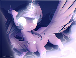 Size: 1500x1144 | Tagged: safe, artist:evehly, twilight sparkle, alicorn, pony, g4, female, glowing eyes, magic, mare, solo, twilight sparkle (alicorn)