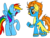 Size: 2838x2135 | Tagged: safe, artist:daisy meadows, rainbow dash, spitfire, g4, high res, spread wings, surprised, wings, wonderbolts