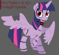 Size: 420x389 | Tagged: safe, twilight sparkle, alicorn, gynoid, pony, robot, robot pony, five nights at aj's, g4, animatronic, female, five nights at freddy's, mare, solo, twibot, twilight sparkle (alicorn)