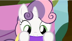 Size: 604x343 | Tagged: safe, screencap, sweetie belle, g4, the show stoppers, animated, clothes, costume, extra legs, female, literal fifth leg