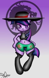 Size: 713x1120 | Tagged: safe, artist:lennonblack, twilight sparkle, anthro, g4, belly button, hat trick, kung lao, mortal kombat, trace