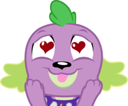 Size: 643x536 | Tagged: safe, artist:serendipony, artist:zeldarondl, spike, dog, equestria girls, g4, cute, heart, heart eyes, love, simple background, solo, spike the dog, tongue out, transparent background, vector, wingding eyes