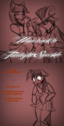 Size: 591x1160 | Tagged: safe, artist:lil miss jay, twilight sparkle, oc, oc:malice, unicorn, anthro, semi-anthro, unguligrade anthro, ask lil miss rarity, g4, arm hooves, clothes, cute, sailor moon (series), sailor senshi, tarot sparkle, tumblr