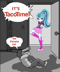 Size: 356x426 | Tagged: safe, artist:zeldarondl, edit, sonata dusk, human, equestria girls, g4, my little pony equestria girls: rainbow rocks, female, goofy time, solo, sonataco, that girl sure loves tacos, that siren sure does love tacos