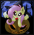 Size: 800x832 | Tagged: safe, artist:pomnoi, fluttershy, g4, cute, female, flutterbat, hat, jack-o-lantern, pumpkin, shyabetes, solo, witch hat