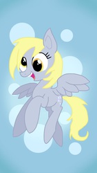 Size: 640x1136 | Tagged: safe, artist:vdru7, derpy hooves, pegasus, pony, g4, bubble, female, mare, pixiv, solo