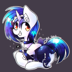 Size: 1600x1600 | Tagged: dead source, safe, artist:gloomynyan, artist:inkytophat, dj pon-3, vinyl scratch, pony, unicorn, g4, clothes, female, maid, solo