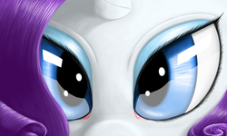 Size: 1000x600 | Tagged: safe, artist:the1xeno1, rarity, g4, close-up, eyes, female, lacrimal caruncle, looking at you, realistic, solo