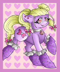 Size: 2480x2983 | Tagged: safe, artist:sk-ree, oc, oc only, oc:barbie, earth pony, pony, heart, high res, solo