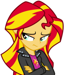 Size: 8759x10219 | Tagged: safe, artist:decprincess, sunset shimmer, equestria girls, g4, my little pony equestria girls: rainbow rocks, .svg available, absurd resolution, crossed arms, female, looking away, sad, simple background, solo, sunsad shimmer, transparent background, vector