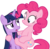 Size: 7662x7523 | Tagged: safe, artist:decprincess, pinkie pie, twilight sparkle, alicorn, pony, g4, .svg available, absurd resolution, eye contact, female, holding, mare, simple background, transparent background, twilight sparkle (alicorn), vector