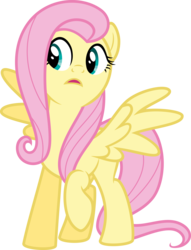 Size: 6703x8772 | Tagged: safe, artist:decprincess, fluttershy, g4, .svg available, absurd resolution, female, looking away, raised hoof, simple background, solo, spread wings, surprised, transparent background, vector