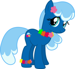 Size: 3000x2764 | Tagged: safe, artist:pilot231, oc, oc only, oc:sea foam ep, earth pony, pony, earth pony oc, high res, lei, looking back, simple background, solo, transparent background, vector