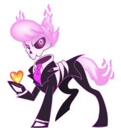 Size: 7314x7695 | Tagged: safe, artist:groxy-cyber-soul, pony, absurd resolution, clothes, heart, lewis, mystery skulls, ponified, simple background, skeleton, solo, transparent background, tuxedo, vector