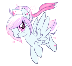 Size: 739x681 | Tagged: dead source, safe, artist:suzuii, oc, oc only, oc:ribbon love, pegasus, pony, heart eyes, nurse, solo, wingding eyes