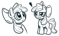 Size: 1500x920 | Tagged: safe, artist:mrs1989, apple bloom, g4, grayscale, monochrome