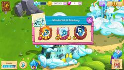 Size: 1024x576 | Tagged: safe, gameloft, screencap, fleetfoot, soarin', spitfire, g4, wonderbolts academy, game, wonderbolts