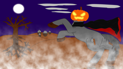 Size: 1920x1080 | Tagged: safe, artist:ahsokafan100, headless horse, headless, jack-o-lantern, nightmare night, pumpkin, solo, wallpaper