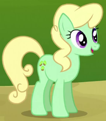 Size: 281x321 | Tagged: safe, screencap, apple honey, earth pony, pony, apple family reunion, g4, my little pony: friendship is magic, apple family member, background pony, cropped, female, mare, open mouth, solo