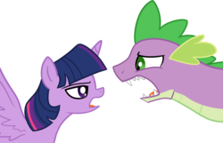 Size: 2975x1919 | Tagged: safe, artist:mishti14, spike, twilight sparkle, alicorn, pony, g4, argument, female, looking at each other, mare, older, twilight sparkle (alicorn)