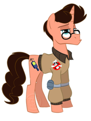 Size: 375x500 | Tagged: safe, artist:animatedvisions, pony, unicorn, egon spengler, ghostbusters, glasses, pke meter, ponified, solo