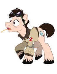 Size: 386x500 | Tagged: safe, artist:animatedvisions, earth pony, pony, ghostbusters, goggles, ponified, raymond stantz, solo, unshorn fetlocks