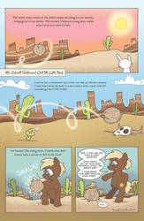 Size: 994x1528 | Tagged: safe, idw, official comic, sheriff tumbleweed, earth pony, pony, rabbit, g4, spoiler:comic, spoiler:comic25, animal, cactus, coat markings, colt, comic, cutie mark, desert, facial markings, foal, male, saguaro cactus, speech bubble, star (coat marking), tumbleweed