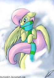 Size: 1024x1459 | Tagged: safe, artist:diction, fluttershy, g4, clothes, female, scarf, solo