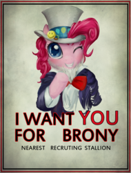 Size: 692x912 | Tagged: safe, artist:kunshomo, pinkie pie, g4, beard, female, parody, pixiv, solo, uncle sam