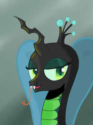 Size: 597x800 | Tagged: source needed, safe, queen chrysalis, cobra, snake, g4, female, solo, species swap