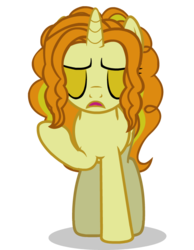 Size: 600x775 | Tagged: safe, artist:royalguardianpc, adagio dazzle, pony, unicorn, equestria girls, g4, my little pony equestria girls: rainbow rocks, equestria girls ponified, eyes closed, female, front view, horn, mare, ponified, raised hoof, sad, solo, unicorn adagio dazzle