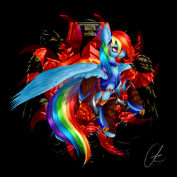 Size: 3600x3600 | Tagged: safe, artist:crazyaniknowit, rainbow dash, g4, clothes, female, high res, solo, warcraft, world of warcraft