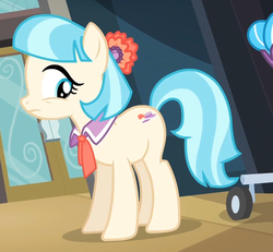 Size: 797x735 | Tagged: safe, screencap, coco pommel, earth pony, pony, g4, rarity takes manehattan, cropped, female, guilty, mare, solo