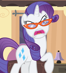 Size: 920x1017 | Tagged: safe, screencap, rarity, g4, rarity takes manehattan, angry, female, glasses, solo