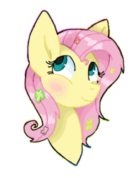 Size: 685x921 | Tagged: safe, artist:lechicomess, fluttershy, g4, female, flower in hair, solo