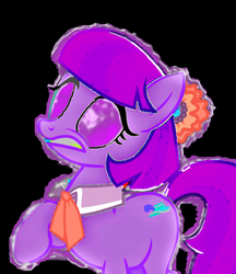 Size: 885x1024 | Tagged: safe, artist:mellow91, edit, coco pommel, oc, oc:auriana, g4, glowing eyes, possessed