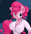 Size: 896x1000 | Tagged: dead source, safe, artist:sanders, pinkie pie, earth pony, anthro, g4, big breasts, breasts, busty pinkie pie, clothes, female, fetish fridays, glasses, plump, solo