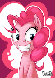 Size: 724x1023 | Tagged: safe, artist:mysticalpha, pinkie pie, earth pony, pony, g4, female, grin, looking at you, mare, smiling, solo, wide eyes