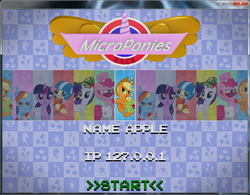 Size: 816x638 | Tagged: safe, applejack, fluttershy, pinkie pie, rainbow dash, rarity, twilight sparkle, g4, fan game, game, mane six, micro ponies, micro pony not even pre alpha, online, prototype