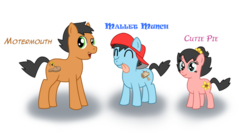 Size: 900x478 | Tagged: safe, artist:marythacake, earth pony, pony, animaniacs, crossover, description, description is relevant, dot warner, male, ponified, race swap, simple background, wakko warner, warner brothers, yakko warner