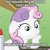 Size: 300x300 | Tagged: safe, sweetie belle, g4, my little pony: friendship is magic, the ticket master, exploitable meme, image macro, meme, sudden clarity sweetie belle, the weekenders