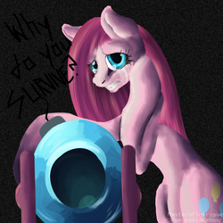 Size: 1000x1000 | Tagged: safe, artist:masterofintrigue, pinkie pie, earth pony, pony, g4, crying, female, pinkamena diane pie, solo