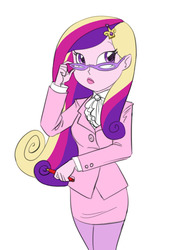 Size: 694x950 | Tagged: safe, artist:carnifex, princess cadance, equestria girls, g4, equestria girls-ified, female, hilarious in hindsight, simple background, solo, teacher, white background