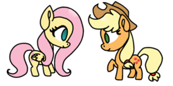 Size: 1024x512 | Tagged: safe, artist:queennanami, applejack, fluttershy, g4